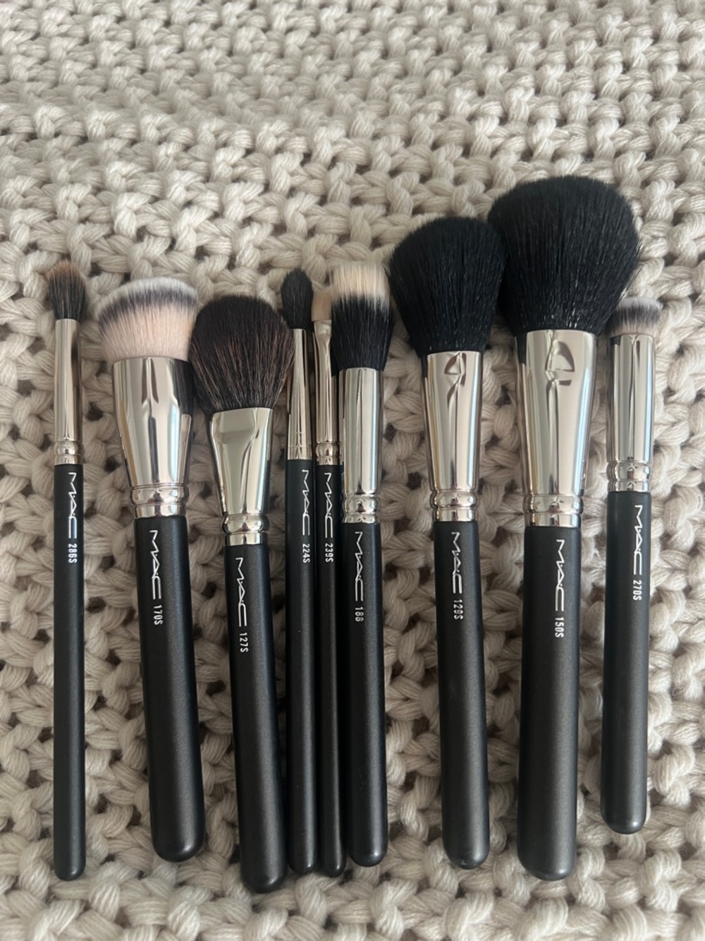 MAC Cosmetics Black and Silver Makeup Brush Set - Face & Eye Brushes